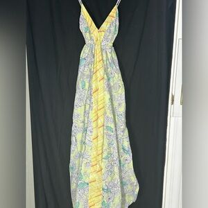 Diesel Floral Yellow/Lime Green Maxi Dress